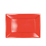 Metallische rechteckige Tablett 33 x 22,5 cm Rot