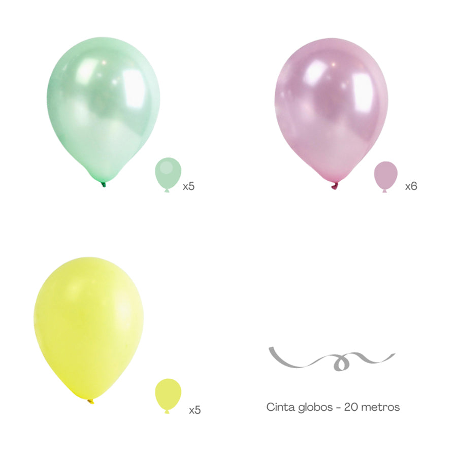 Balloons Pastel / Pack 16 UDS