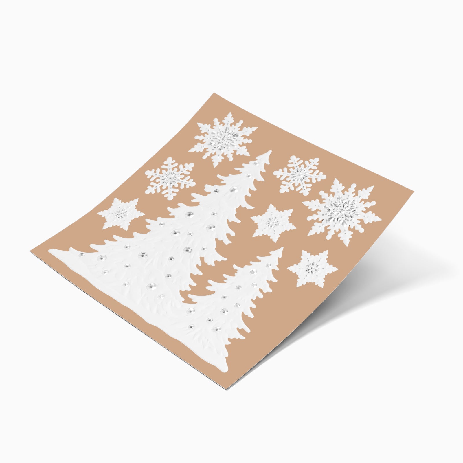 Medium stickers relief Christmas tree and flakes