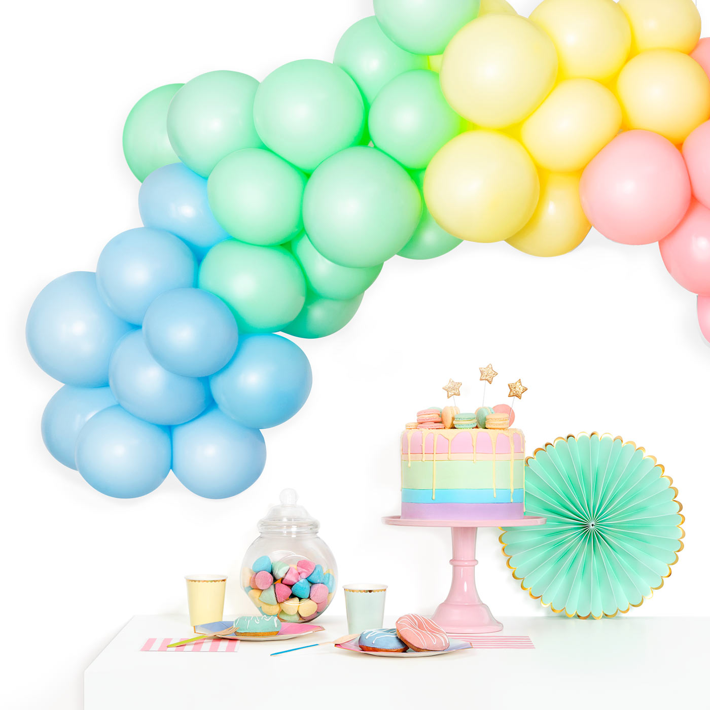 Set Arco Globos Colores Pastel