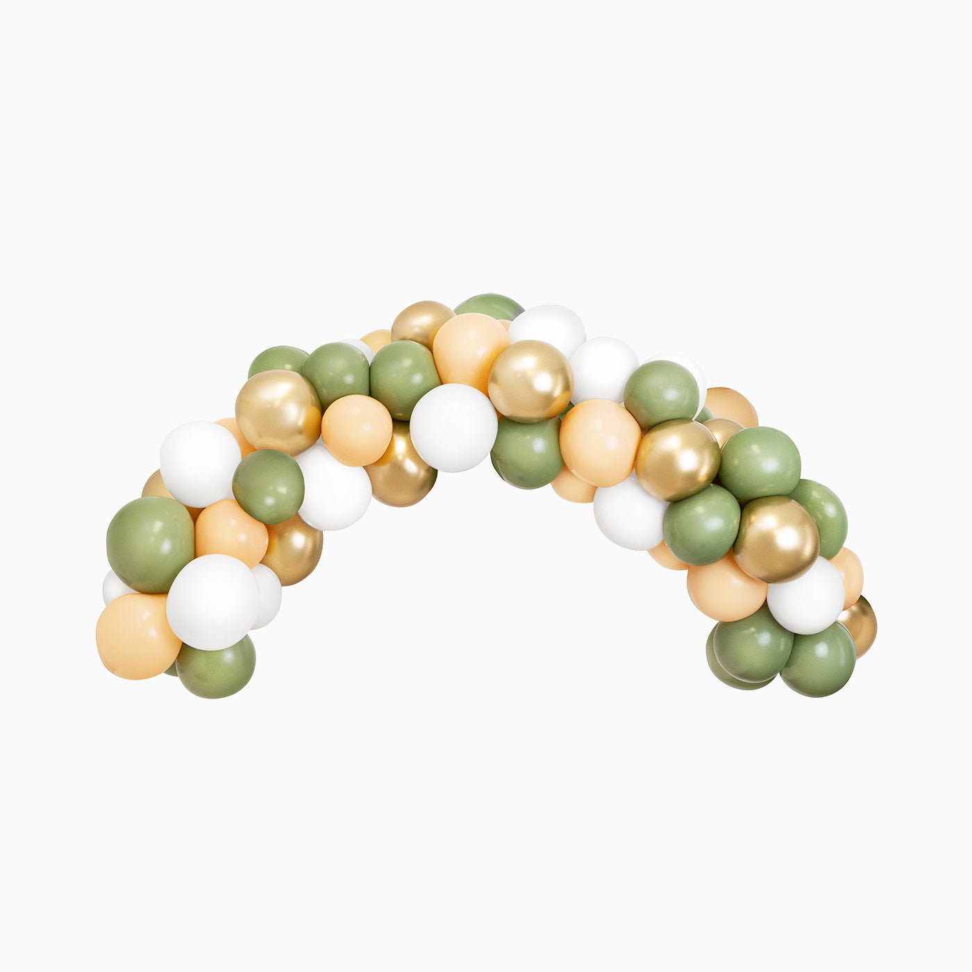 Gold, green, salmon and white balloon set