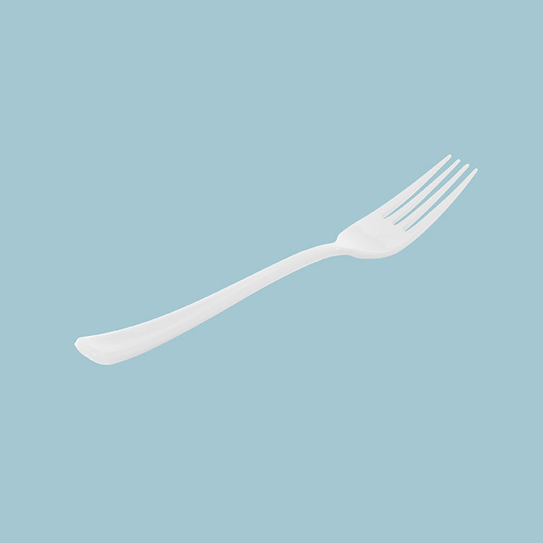 Reusable premium fork 18.5 cm white