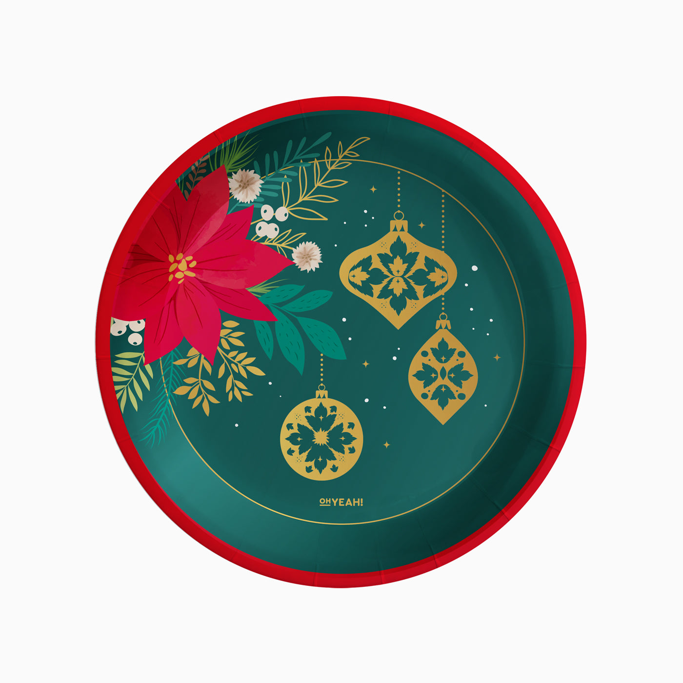 Christmas cardboard plate Ø23 cm traditional