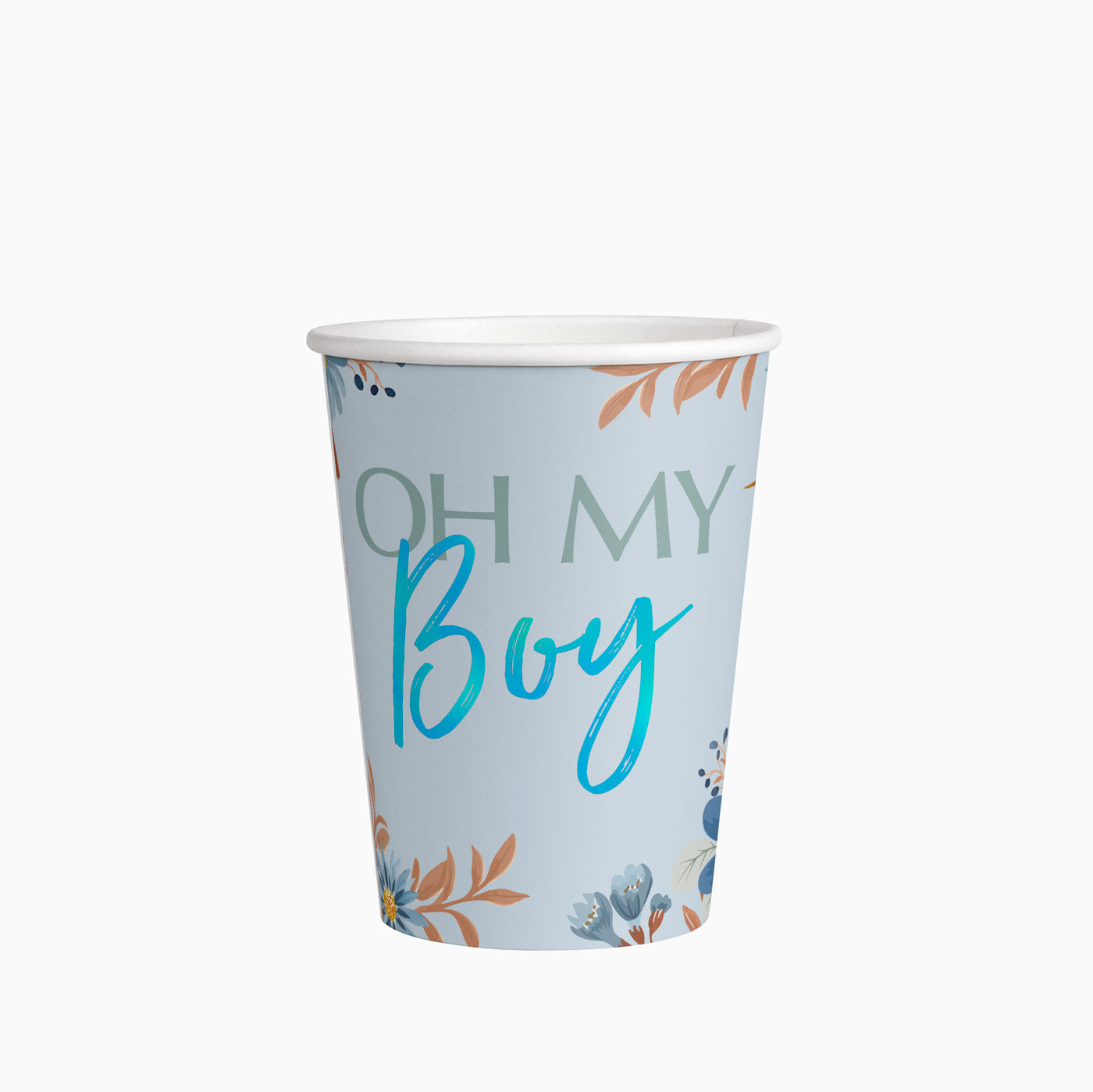 OH my boy blue cake glass