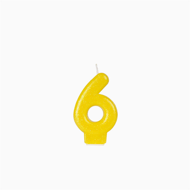 Petit nombre numéro de paillettes 8,5 cm jaune