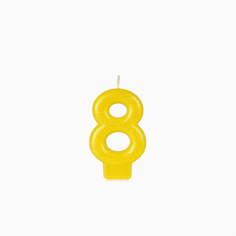 Petit nombre numéro de paillettes 8,5 cm jaune