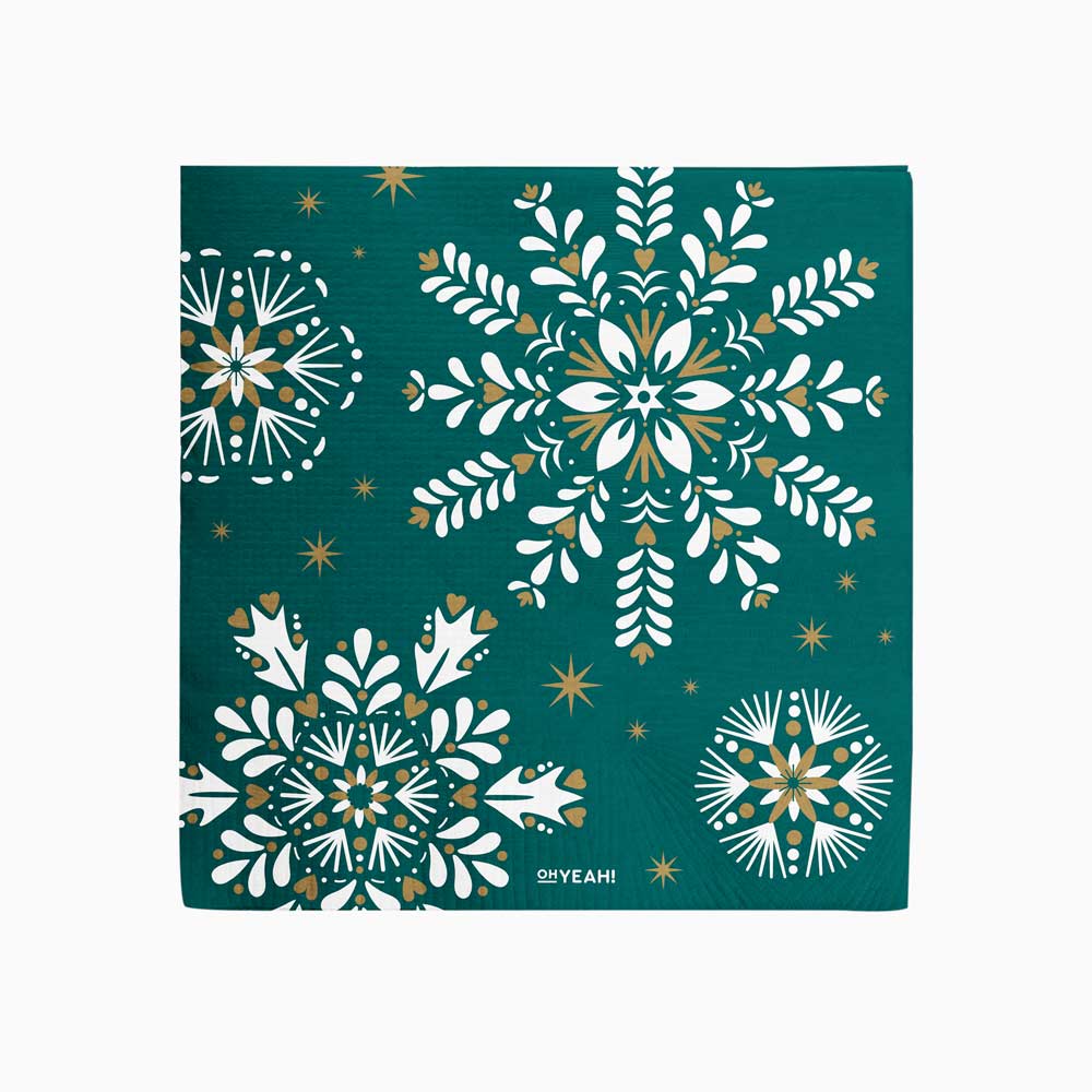 Green Christmas paper napkins