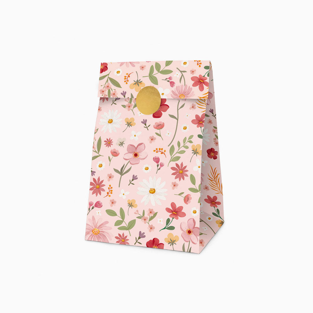 Bolsa Papel Floral Rosa Pastel / Pack de 4 uds