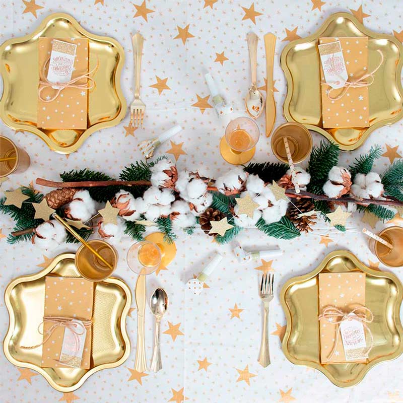 Toca de mesa dobrável de Natal estrelas 1,20 x 1,80 cm