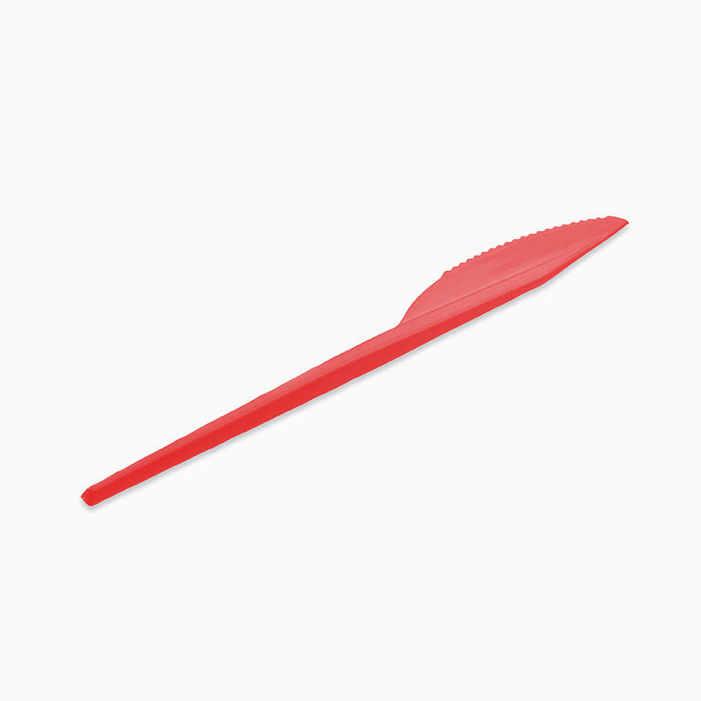 Coltello di plastica riutilizzabile 16,5 cm di rosso