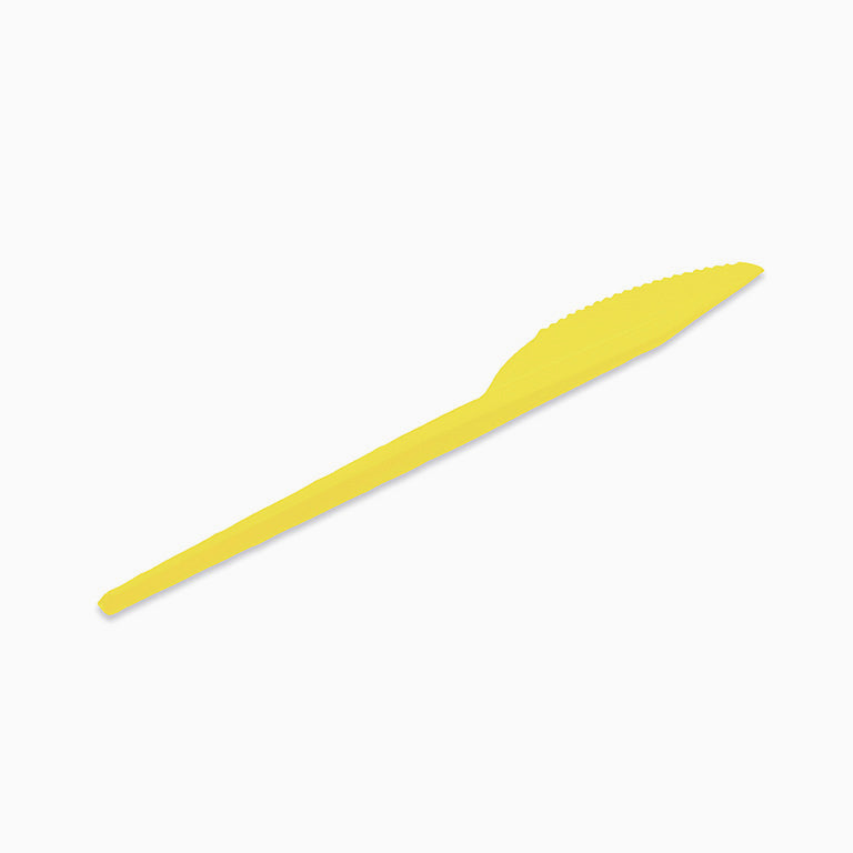 Reusable plastic knife 16.5 cm yellow