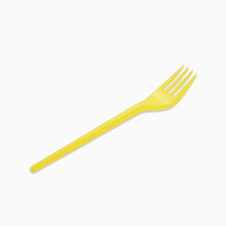 Fork di plastica riutilizzabile 16,5 cm giallo