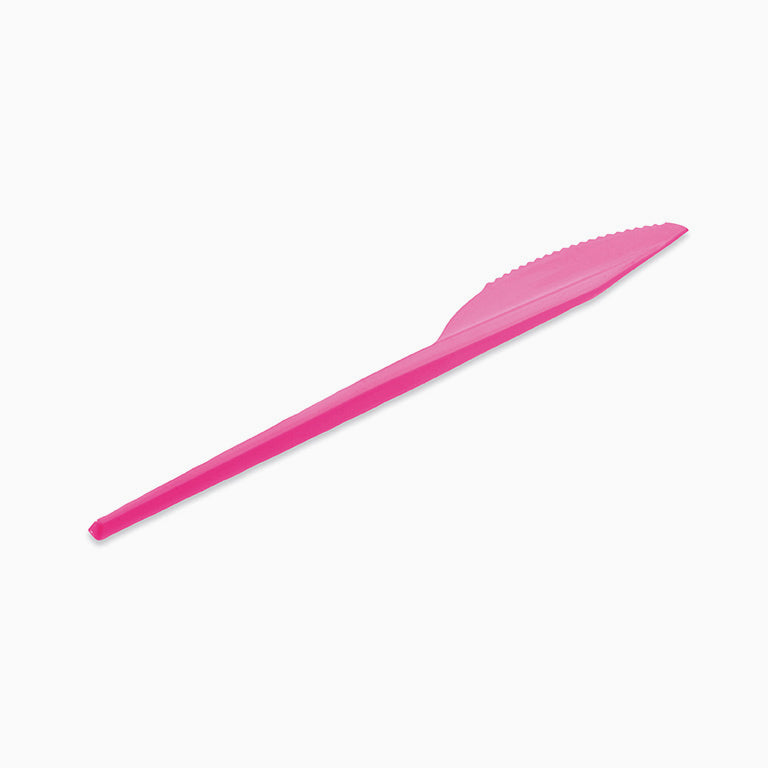 Reusable plastic knife 16.5 cm pink