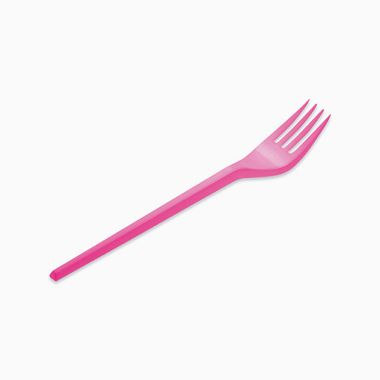 16.5 cm pink plastic fork