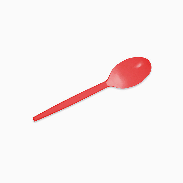 Reusable plastic dessert 12.5 cm red