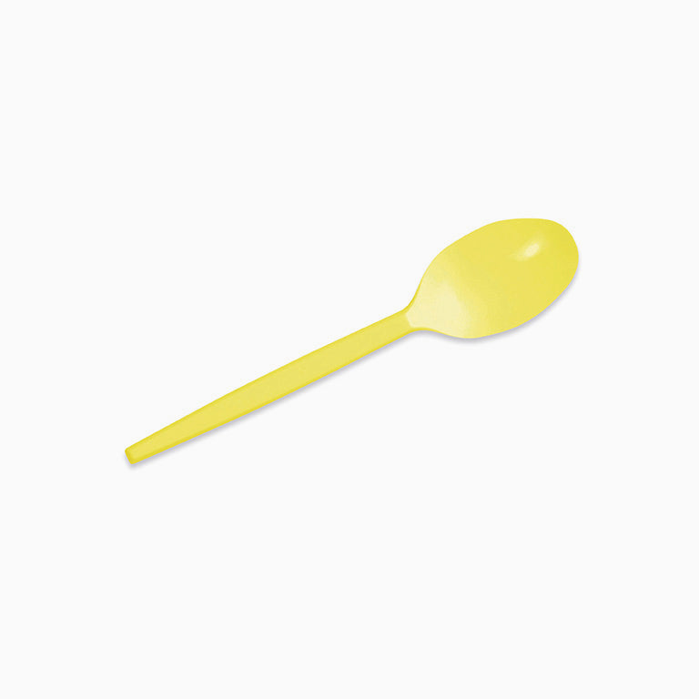 Cucharita Postre Plástico Reutilizable 12,5 cm Amarillo