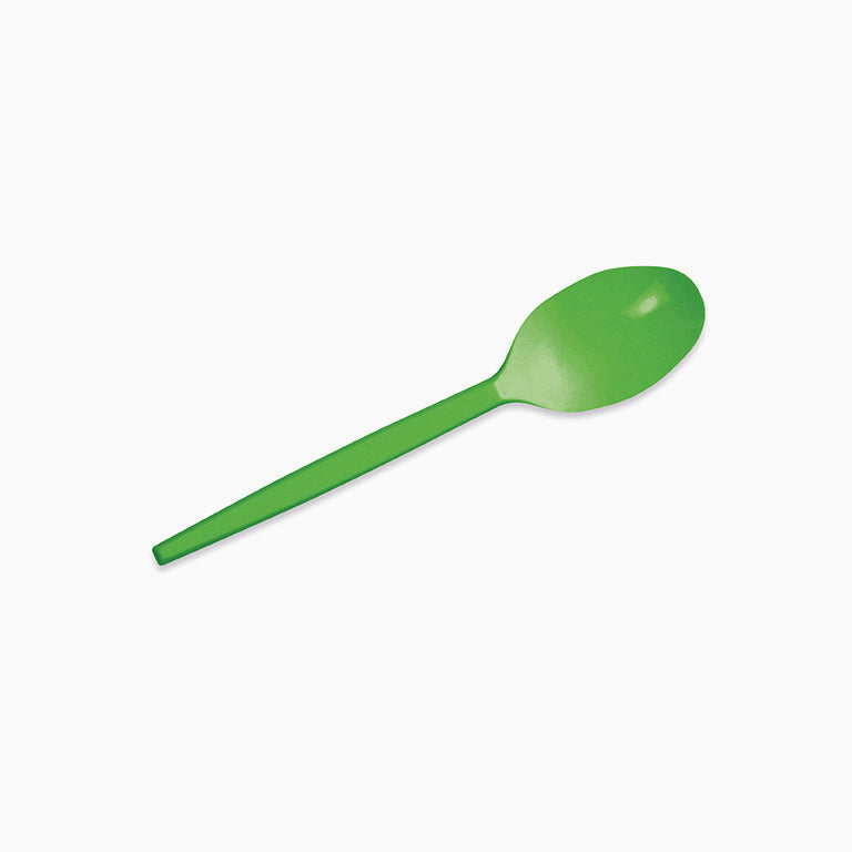 Reusable plastic dessert 12.5 cm green