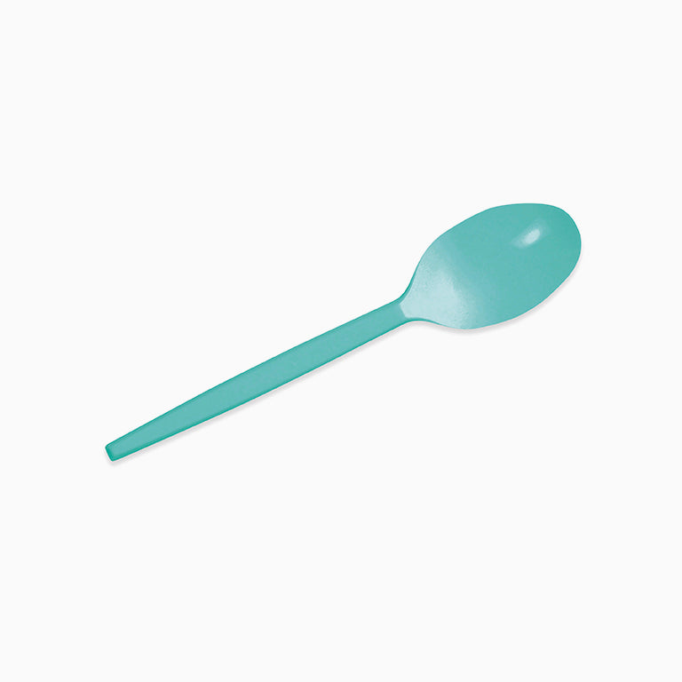 Reusable plastic spoon 16.5 cm mint green