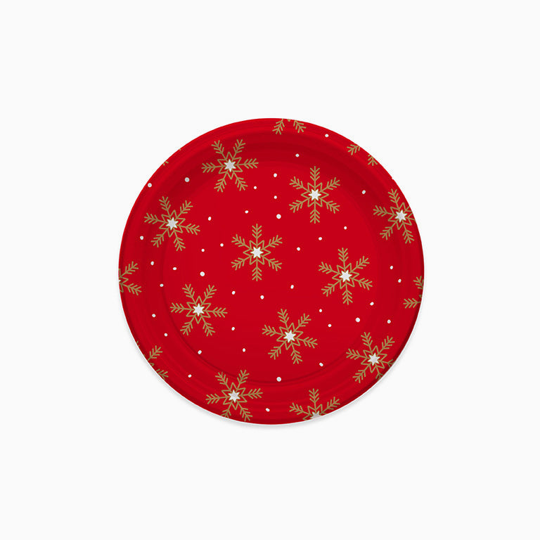 Snowflakes Plate Flat Plate Sobersert Christmas