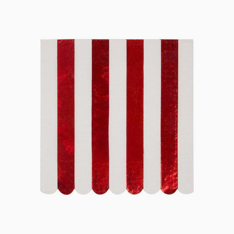 Red striped paper napkins