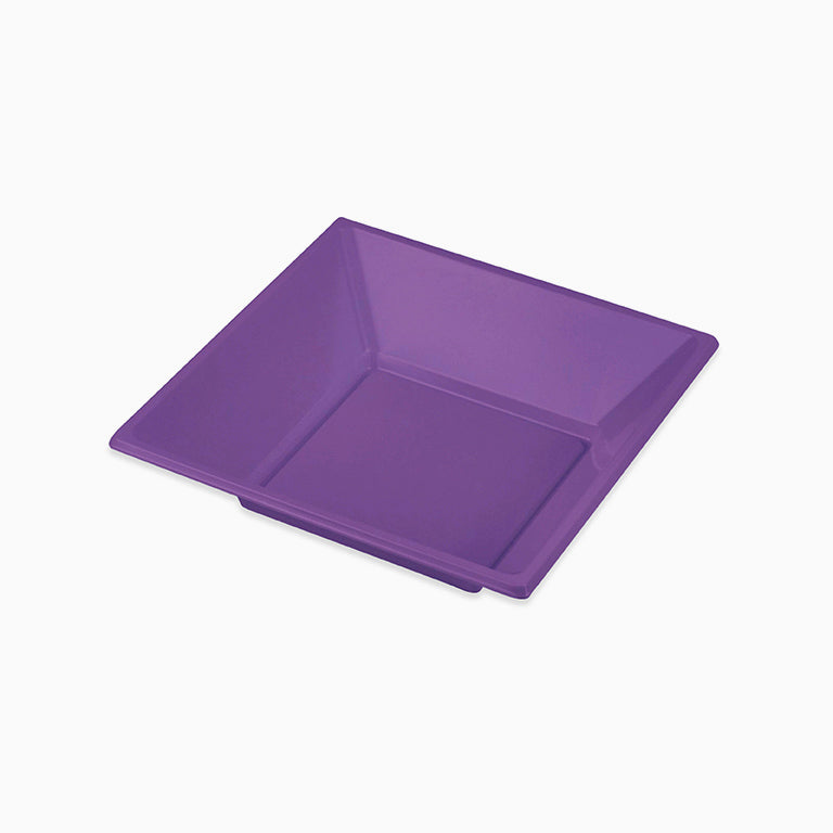 Piatto di plastica profondo quadrato 17 x 17 cm viola