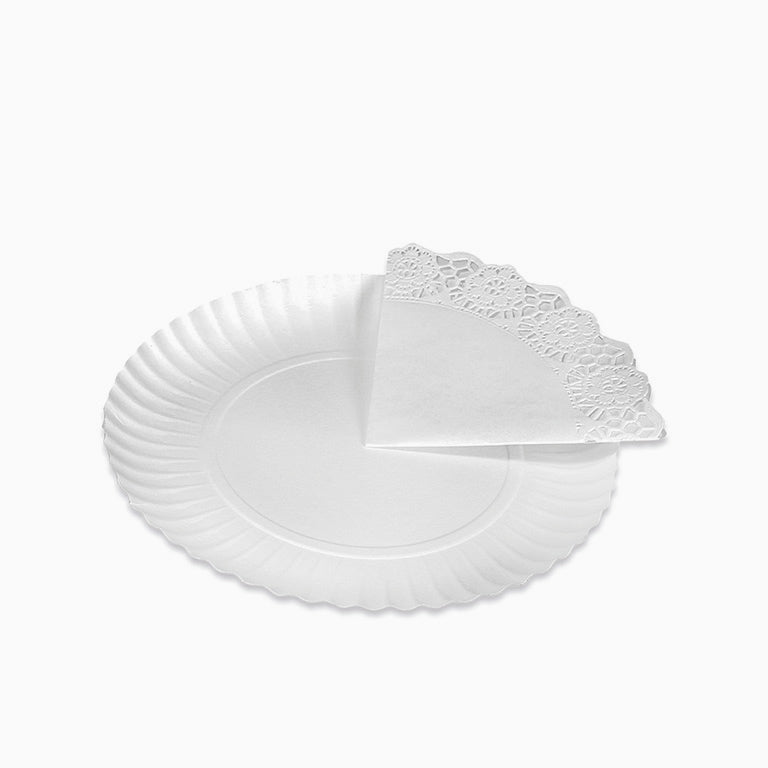 Round blond tray Ø21 cm white