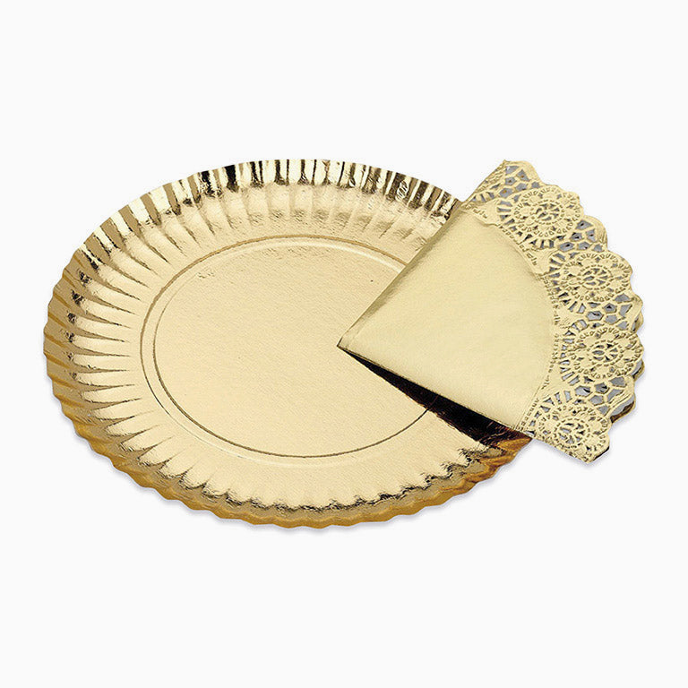 Round blond tray Ø38 cm gold