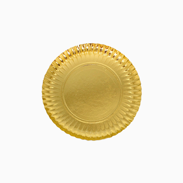 Round cardboard tray Ø23 cm gold