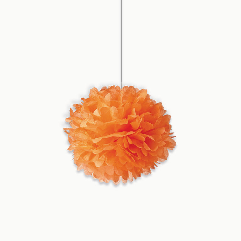 Pom Pom Papel Pequeño Naranja