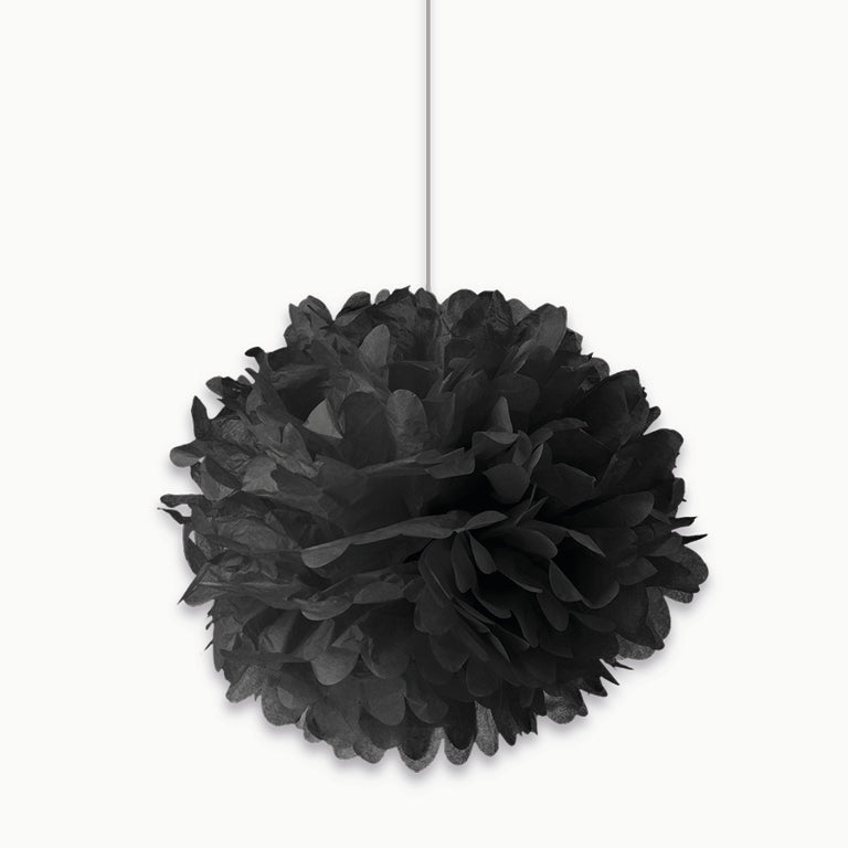 Pom Pom Papel Grande Negro