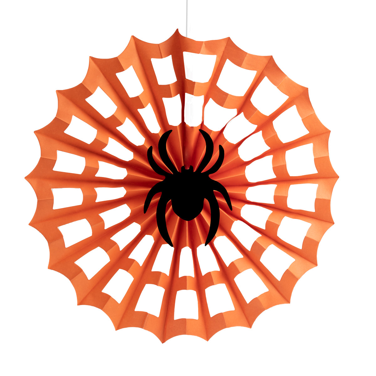 Halloween orange spider paper fan