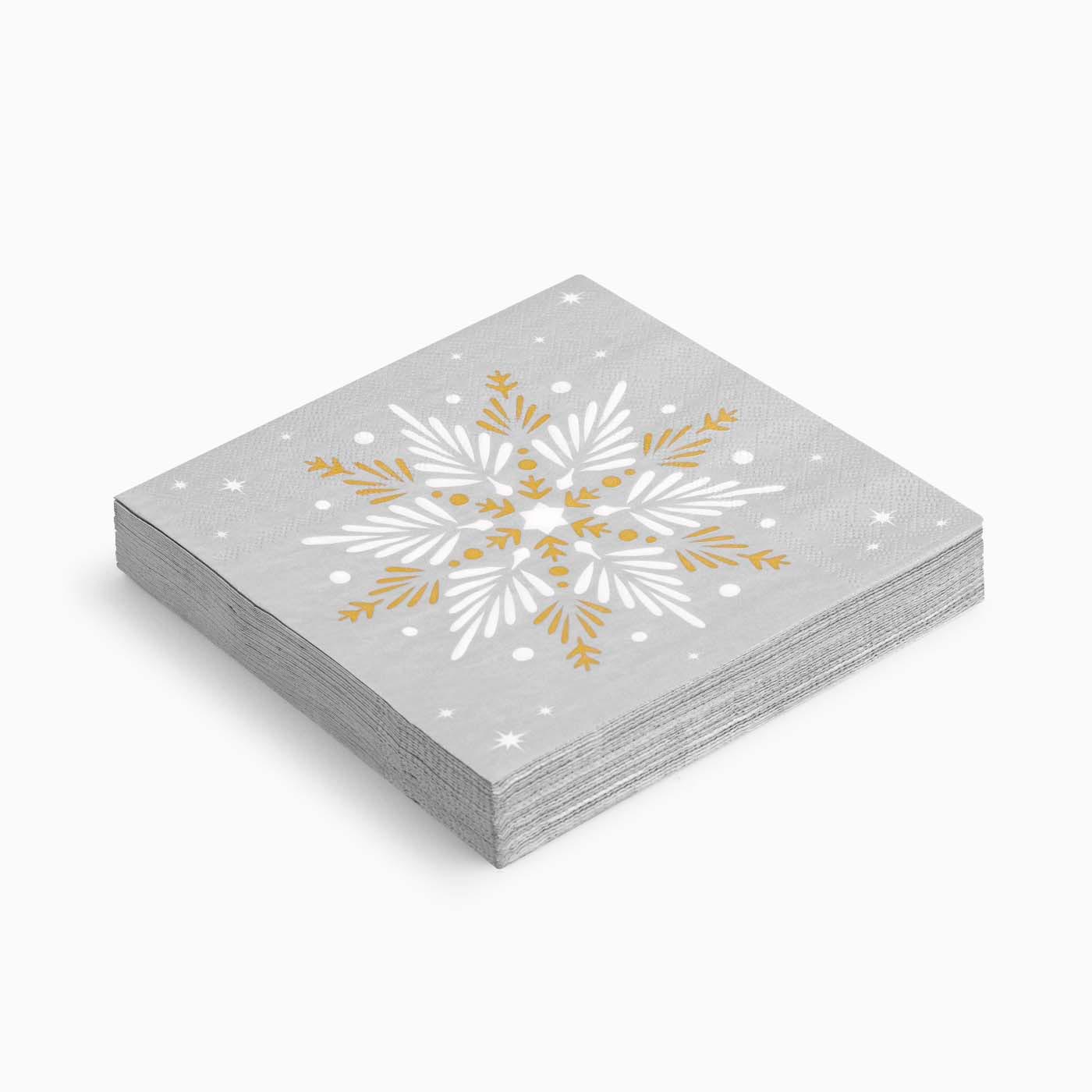 Papel de Natal Guardanapo de Snowflake de Prata