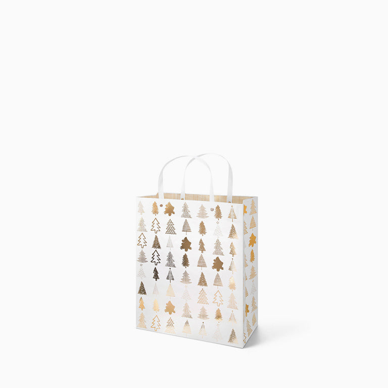 Christmas Bag Small Metallic Tree Gold