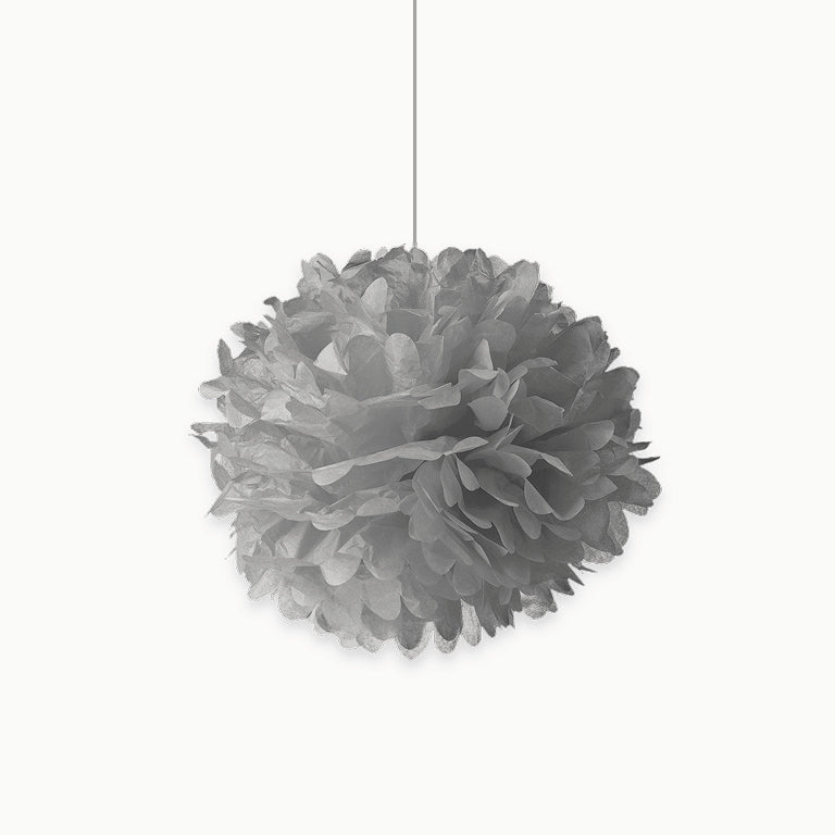 Pom Pom Papel Metalizado Ø 30 cm Plata