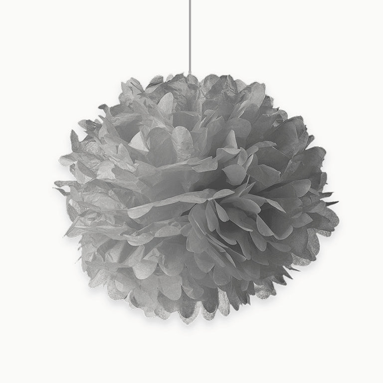 Pom Pom Papel Ø40 cm Plata