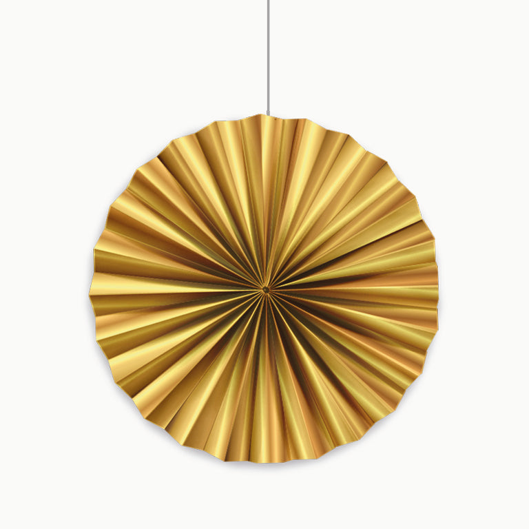 Medium paper fan Ø35 cm metallic gold