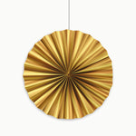 Medium paper fan Ø35 cm metallic gold