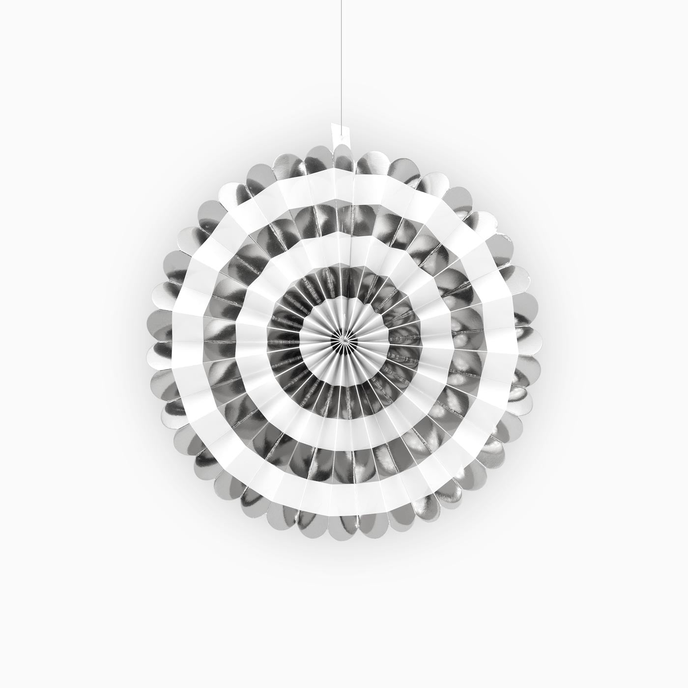 Silver Circles Medium paper fan