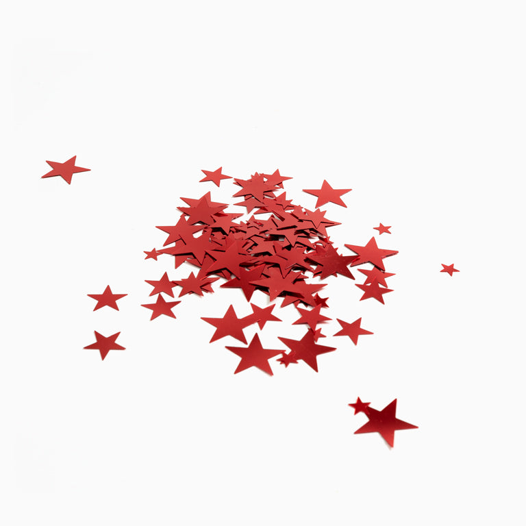 confeti Metalizado Estrellas Rojo