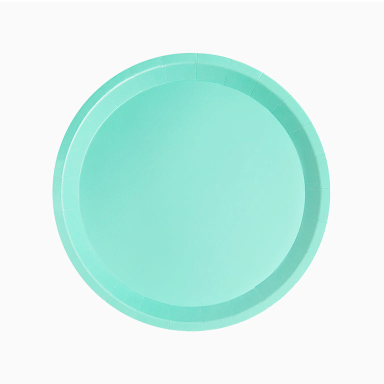 Round flat cardboard plate Ø20.5 cm mint green