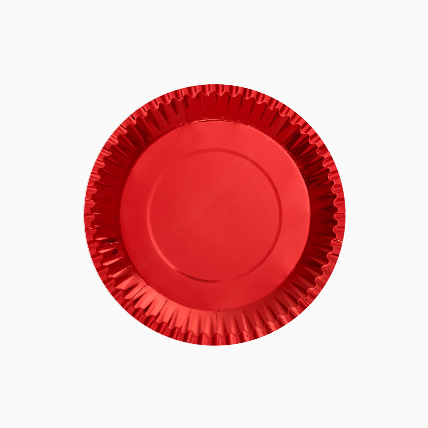 Cartone piatto piatto metallico Ø18 cm rosso