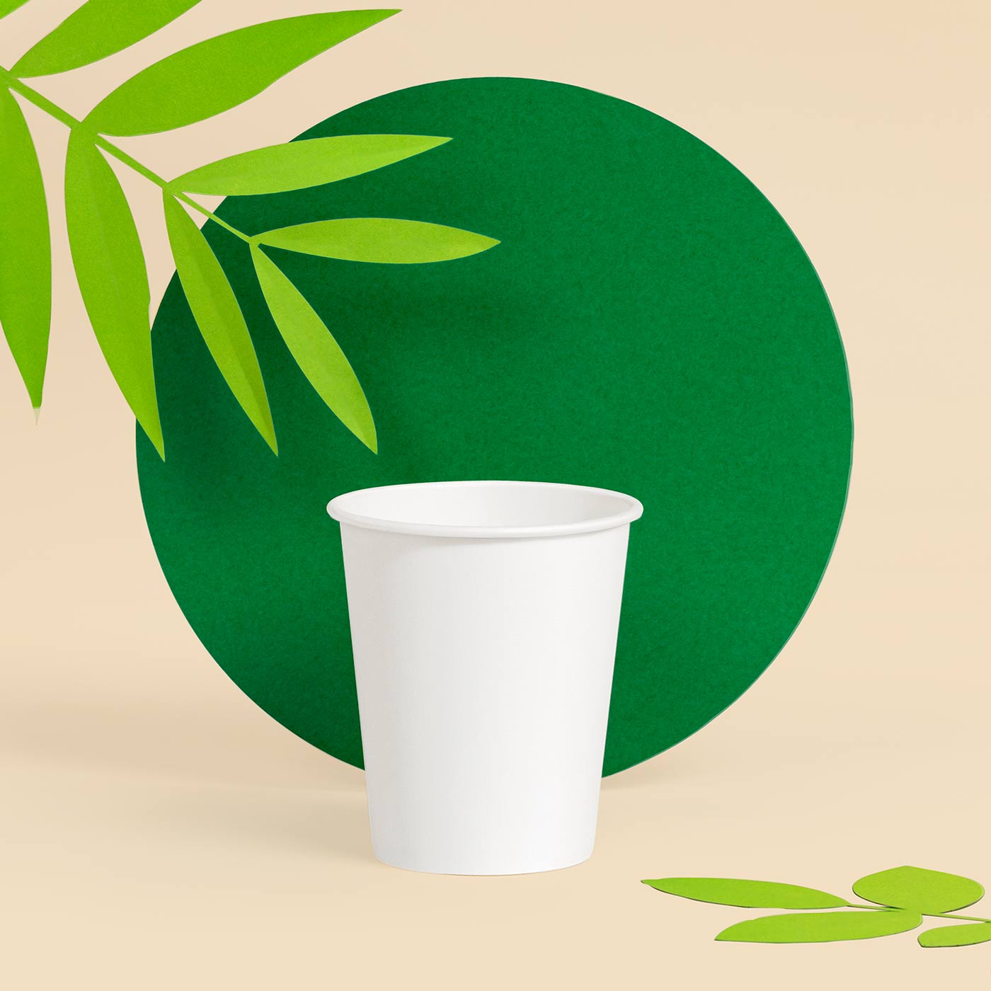 Medium Biodegradable Cardboard Glass 200cc White