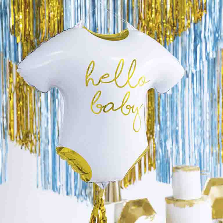 Palloncino in foil a forma di corpo "Hello Baby"