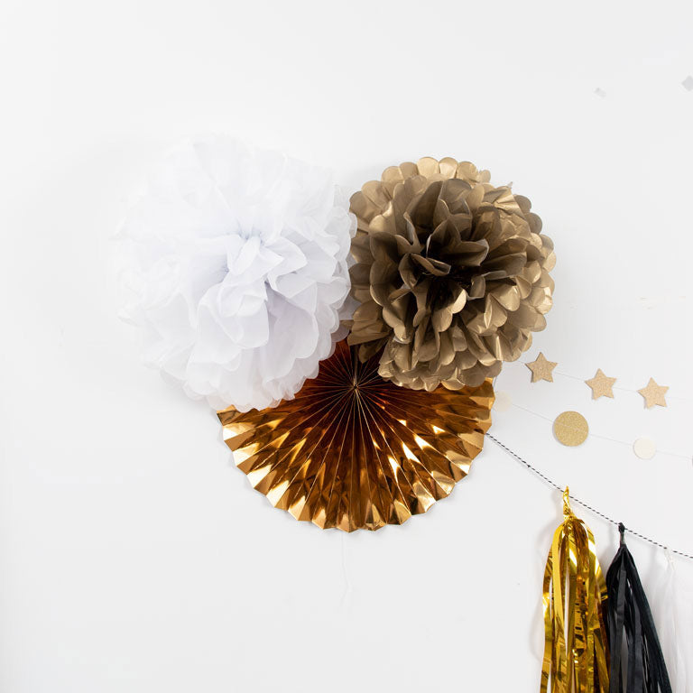 Pom Pom Papel Mini Oro