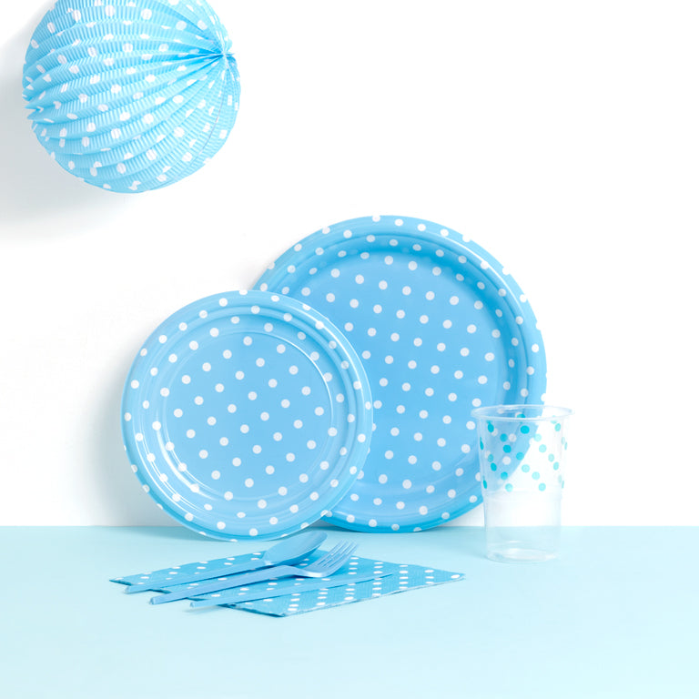 Farolillo Round Paper Polka Dots Ø 25cm Bolo Azul