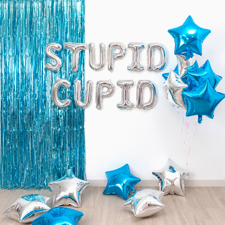 Blue metalized foil balloon