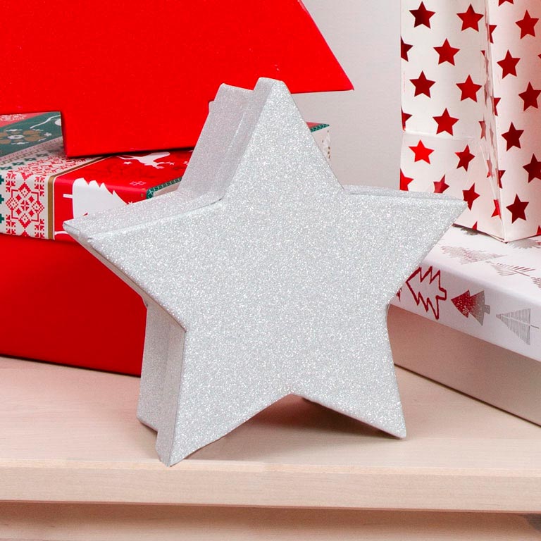 Set Cajas Regalo Navidad Forma Estrella Plata