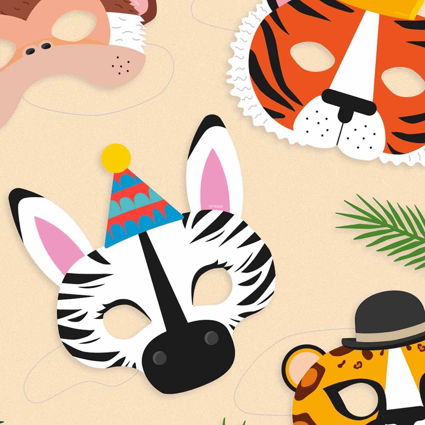 Safari animal masks