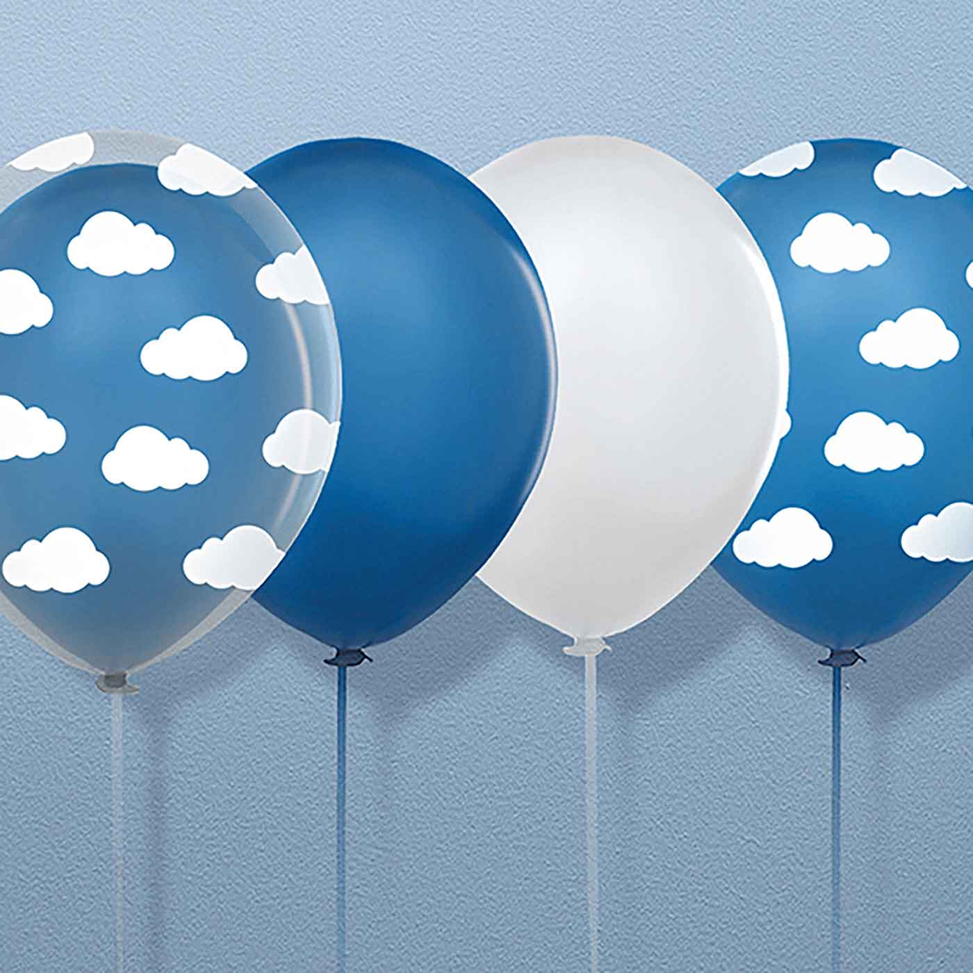 Blue latex clouds balloon