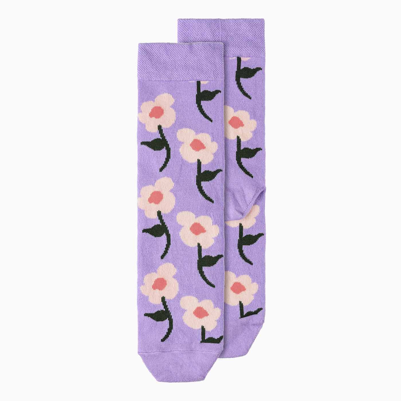 Calcetines Flores Adulto 36-41 Lavanda